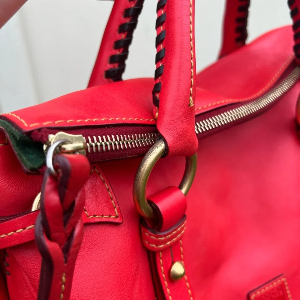 RARE! Dooney & Bourke Florentine Small Satchel in the color STRAWBERRY! - Picture 7 of 9
